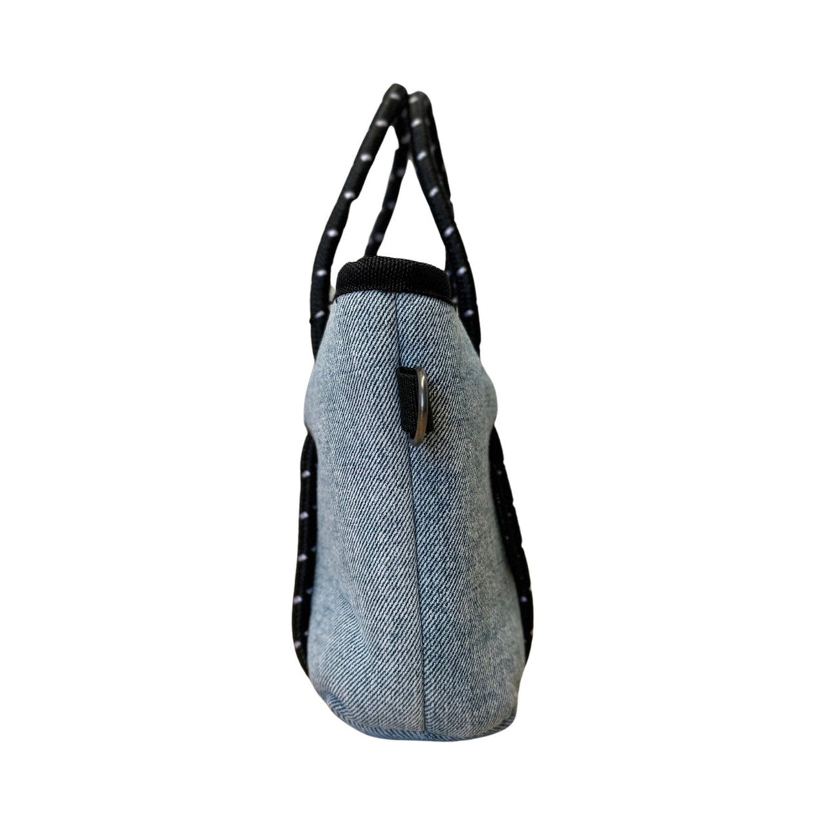 BOUTIQUE TINY Neoprene Tote Bag With Zip - BLUE DENIM-Willow Bay BOUTIQUE TINY Neoprene Tote Bag - Blue Denim The newest addition to the Boutique Family, meet the Tiny! This bag is seriously cool. The perfect companion when needing to store only your essentials. It will comfortably fit your phone, lippy, purse and keys and comes with a cool detachable crossbody strap so it can be used as a cute mini bag and/or a crossbody bag.
The Tiny has the same signature full closure zip as our Boutique and Boutique Mi