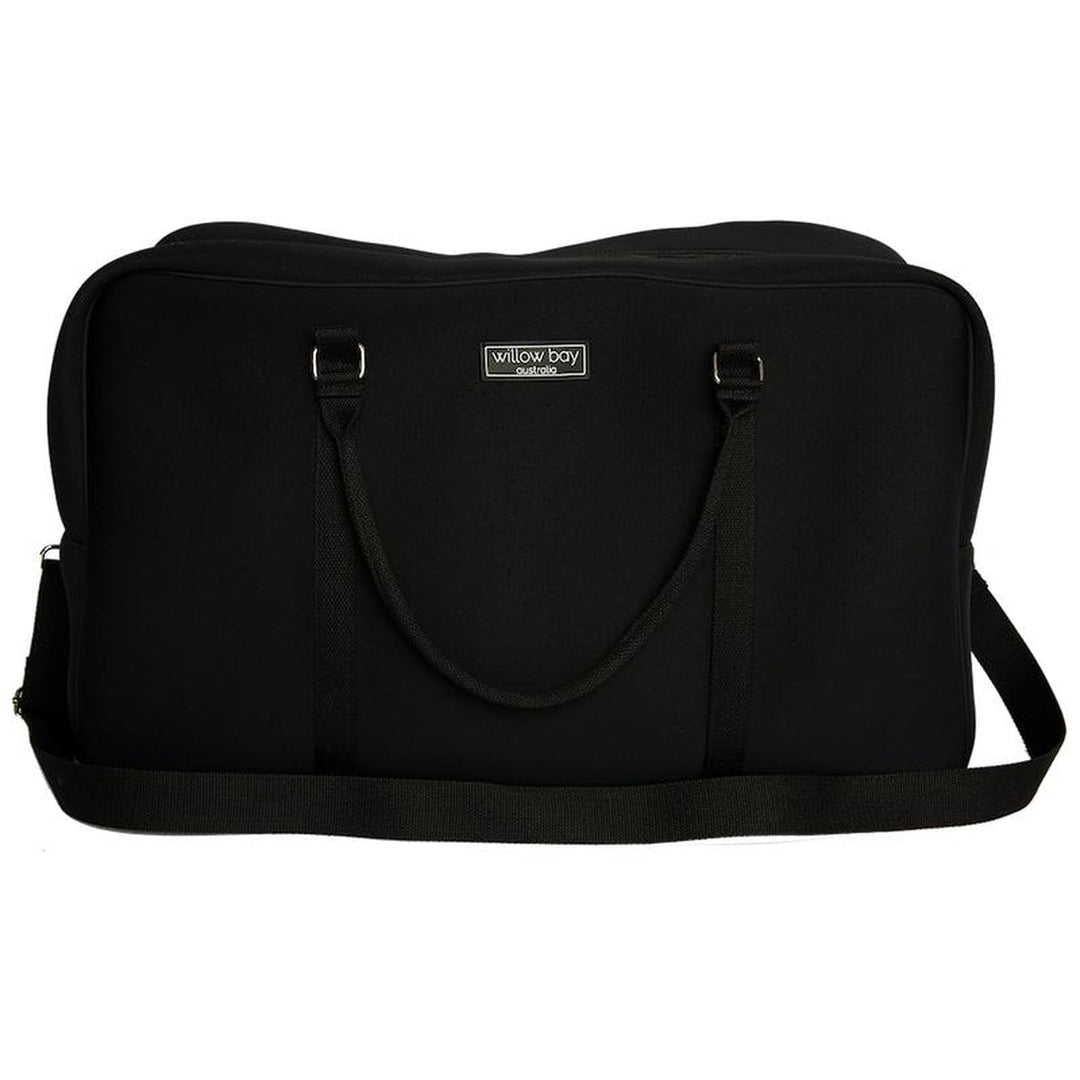 WEEKENDER Neoprene Bag - BLACK-neoprene bag-travel bag-overnight stay-getaway-sports bag-washable travel bag-Willow Bay Australia