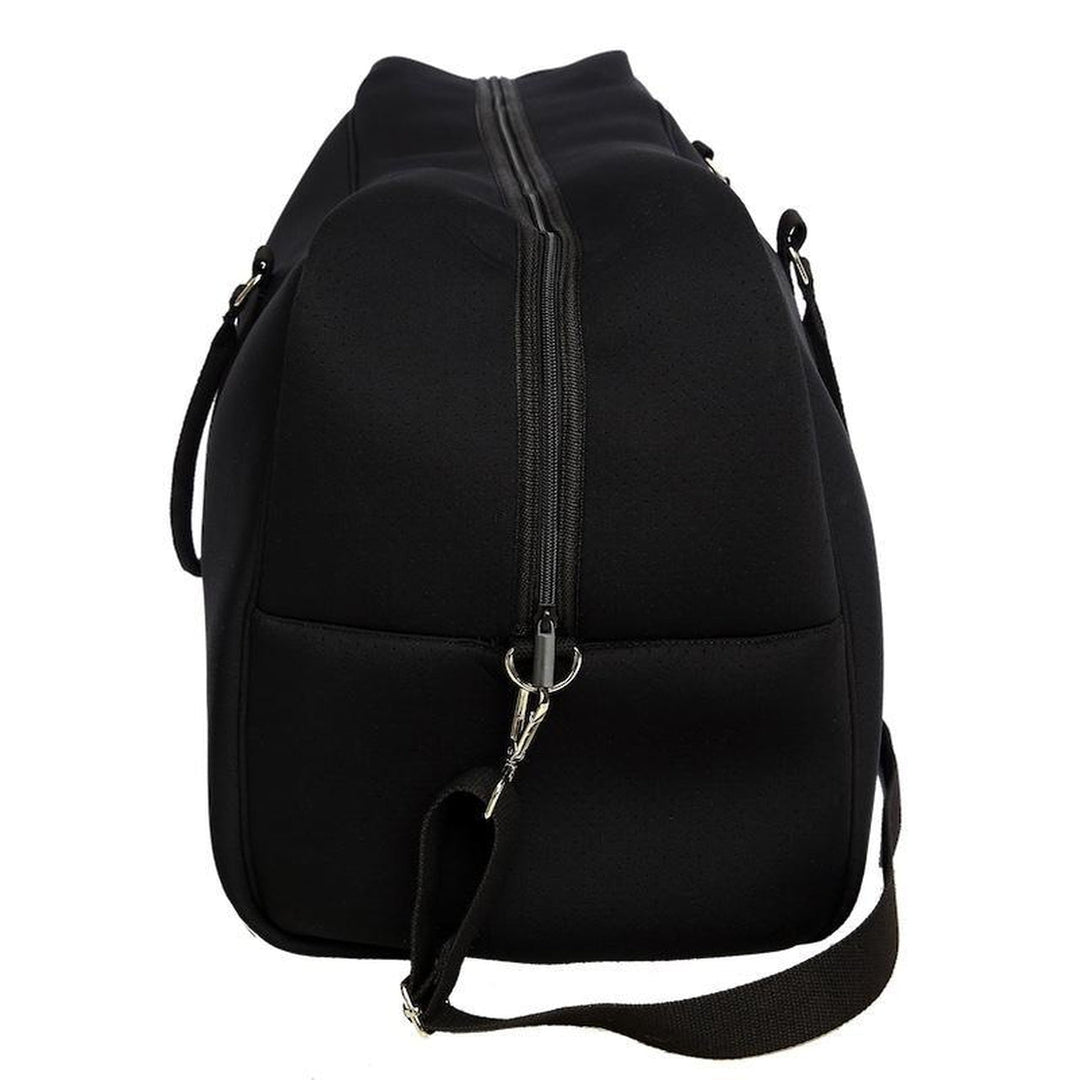 WEEKENDER Neoprene Bag - BLACK-neoprene bag-travel bag-overnight stay-getaway-sports bag-washable travel bag-Willow Bay Australia