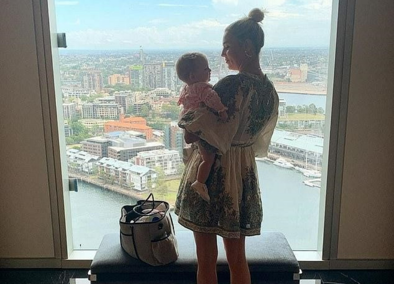 Daily Mail - 'Always with me': Jasmine Stefanovic dotes on her eight-month-old daughter Harper May as they spend the day at Crown Sydney - 5th February 2021