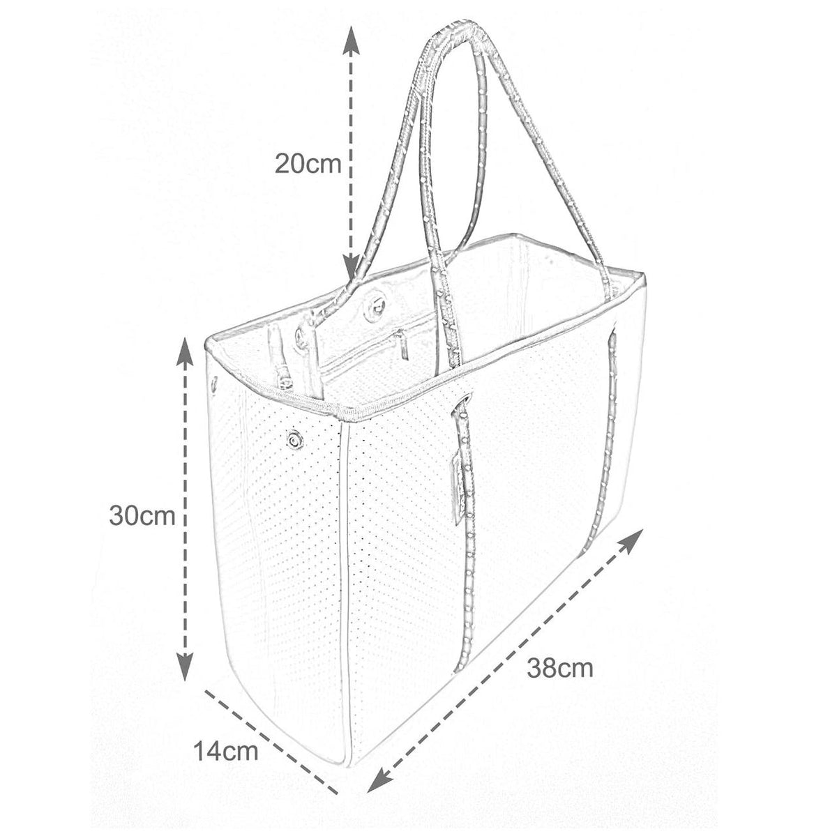 DAYDREAMER Neoprene Tote Bag With Closure - SAGE-Neoprene-Willow Bay Australia