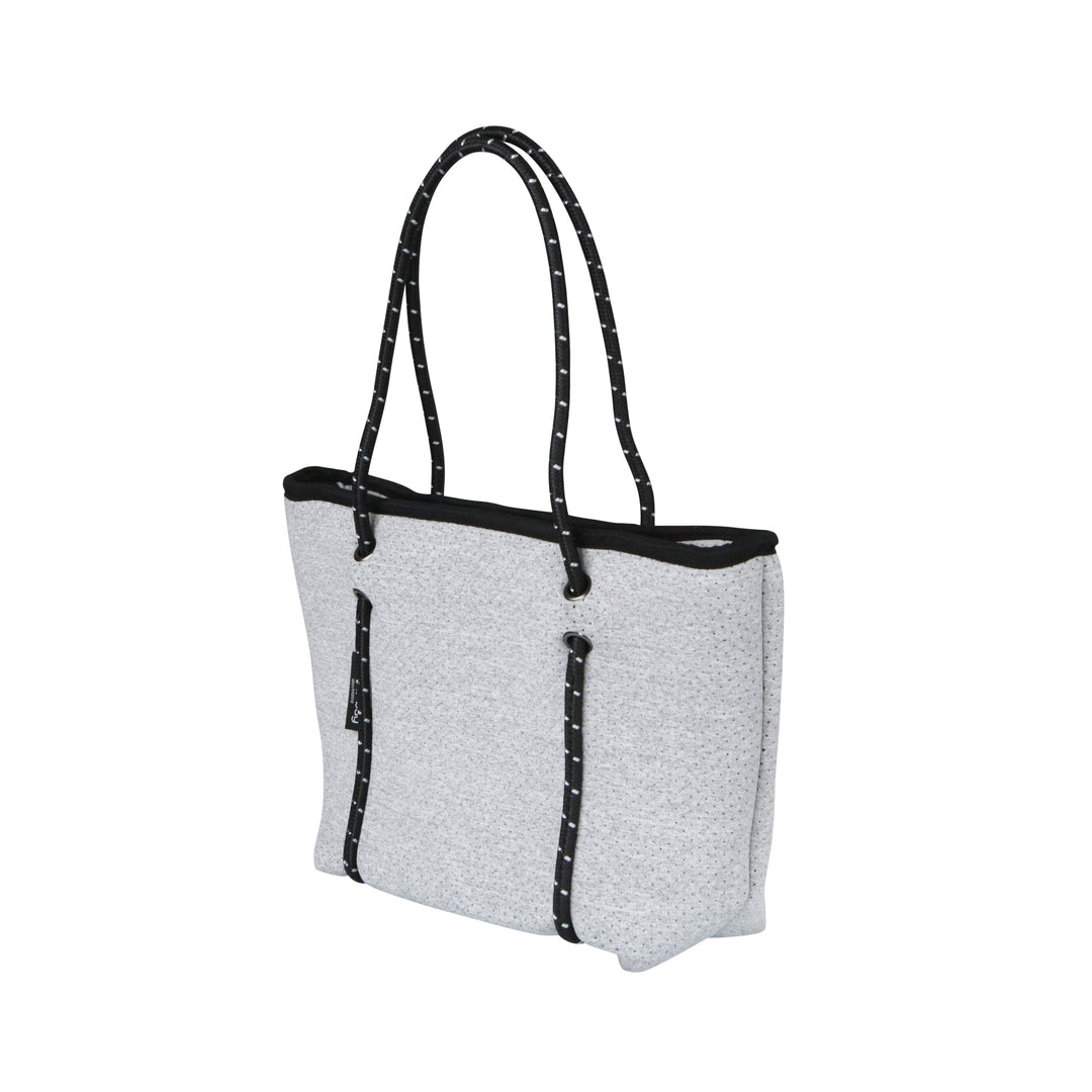 BOUTIQUE MINI Neoprene Tote Bag With Zip - LIGHT MARLE-neoprene bag-shopping bag-handbag-travel bag-washable-vegan bag-Willow Bay Australia