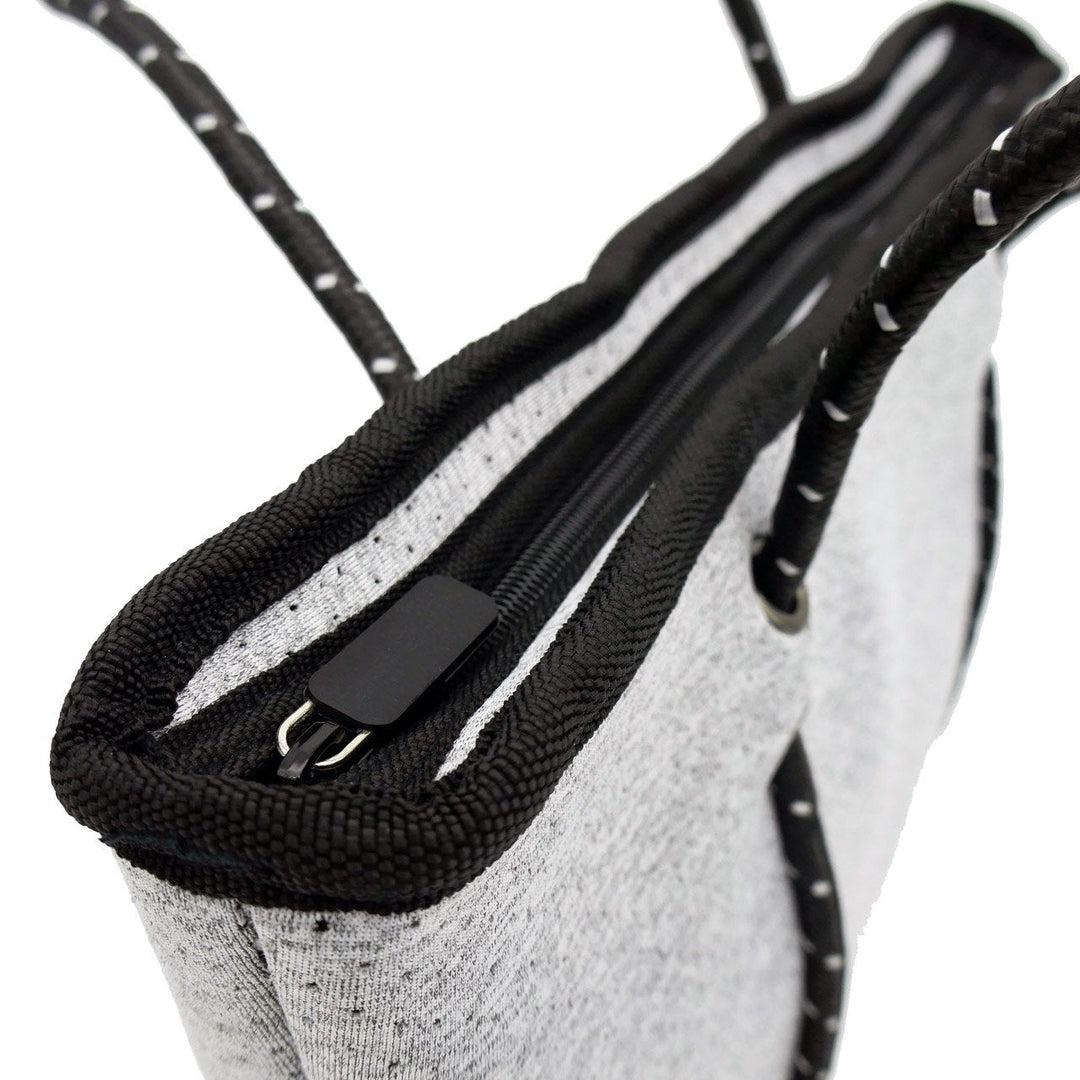 BOUTIQUE MINI Neoprene Tote Bag With Zip - LIGHT MARLE-neoprene bag-shopping bag-handbag-travel bag-washable-vegan bag-Willow Bay Australia