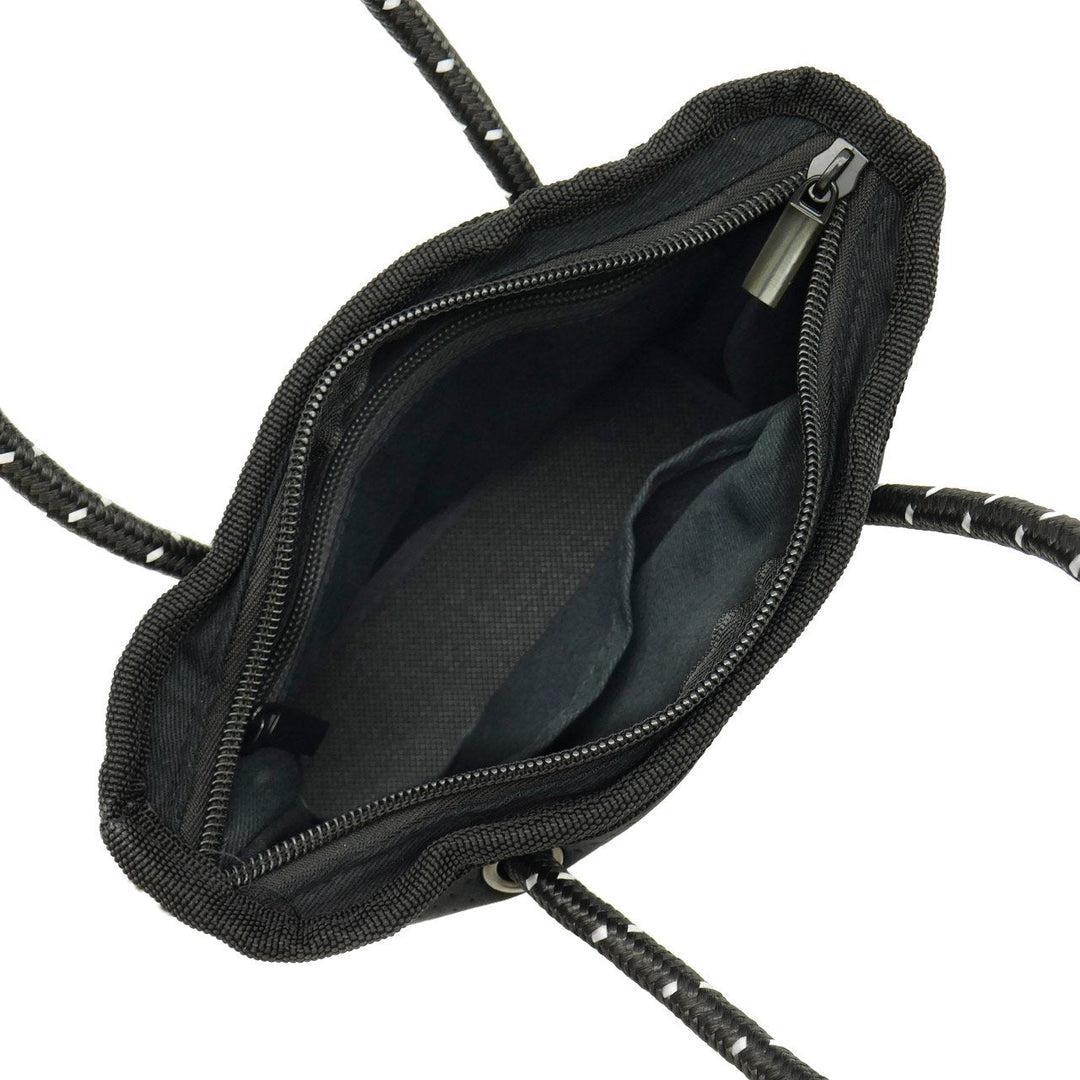 BOUTIQUE TINY Neoprene Tote Bag With Zip - CHARCOAL-neoprene bag-shopping bag-handbag-travel bag-washable-vegan bag-Willow Bay Australia