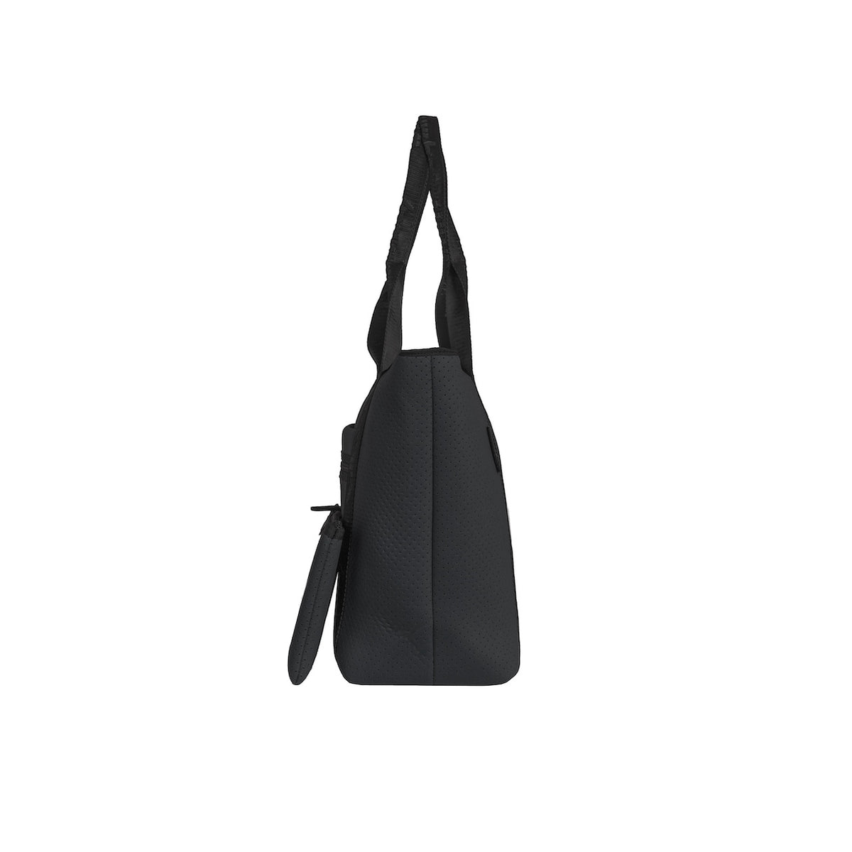 BOUTIQUE TRAVEL Neoprene Tote Bag With Zip (with luggage/trolley sleeve) - BLACK (With Black Handle)