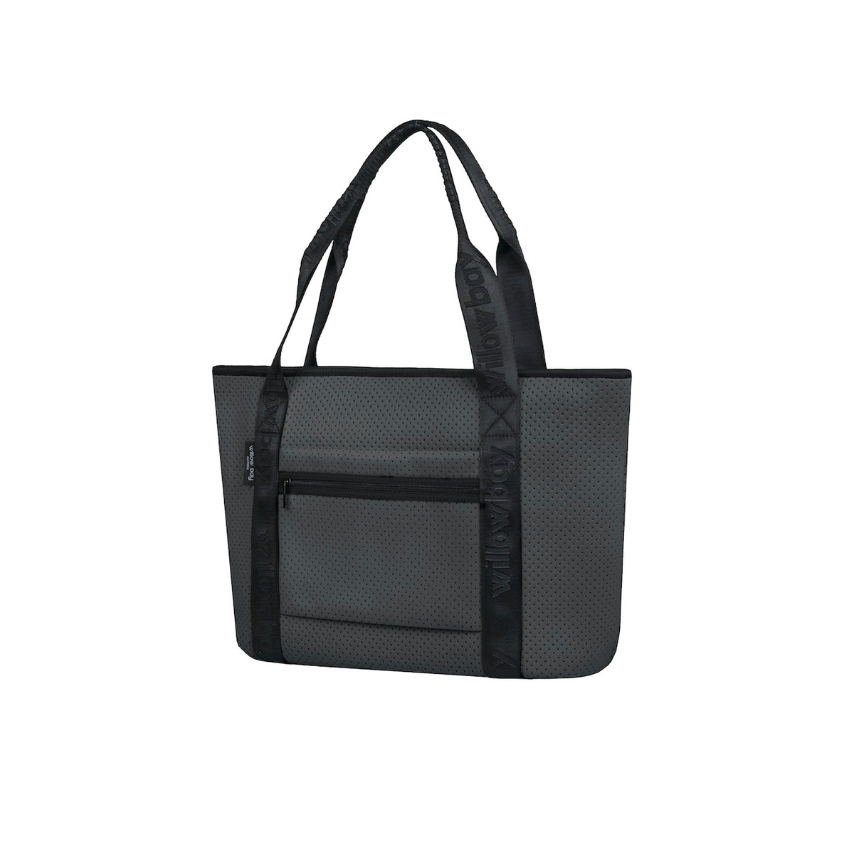 BOUTIQUE TRAVEL Neoprene Tote Bag With Zip (with luggage/trolley sleeve) - CHARCOAL