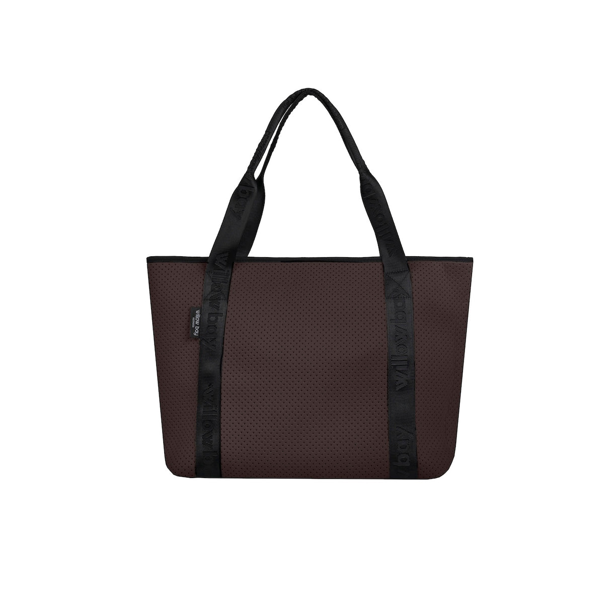 BOUTIQUE TRAVEL Neoprene Tote Bag With Zip (with luggage/trolley sleeve) - CHESTNUT