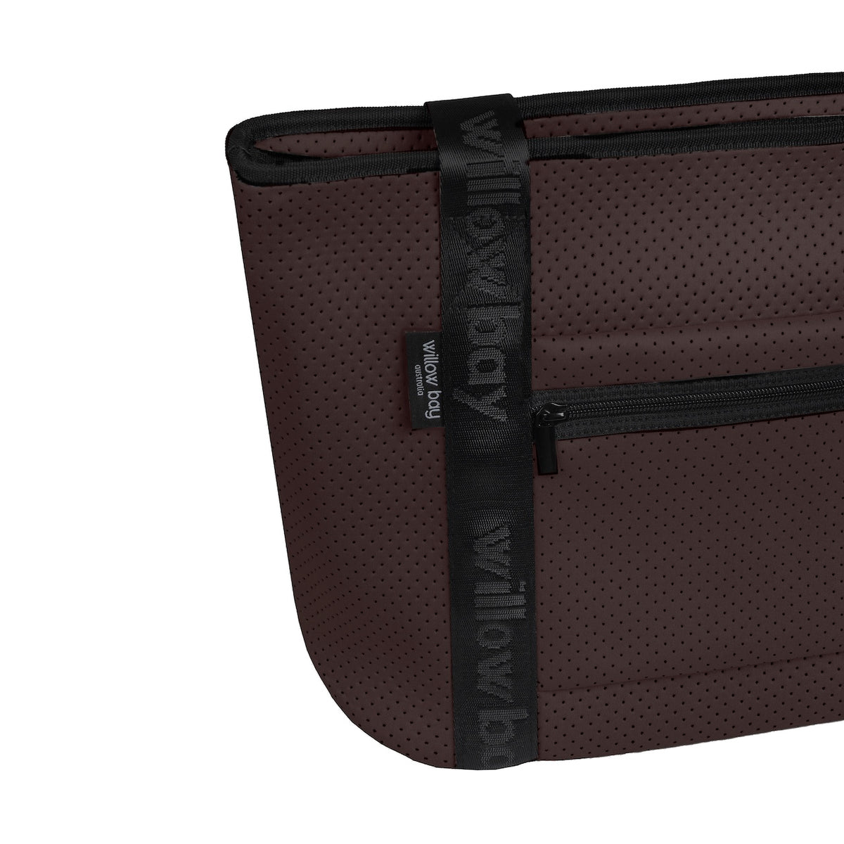 BOUTIQUE TRAVEL Neoprene Tote Bag With Zip (with luggage/trolley sleeve) - CHESTNUT