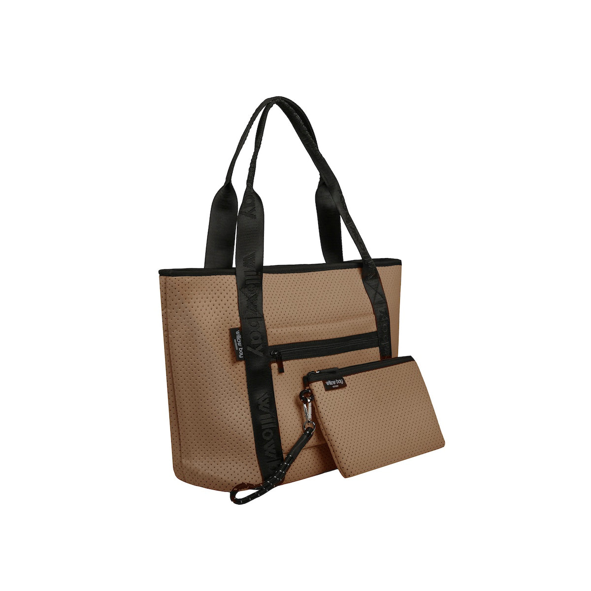 BOUTIQUE TRAVEL Neoprene Tote Bag With Zip (with luggage/trolley sleeve) - DESSERT CLAY