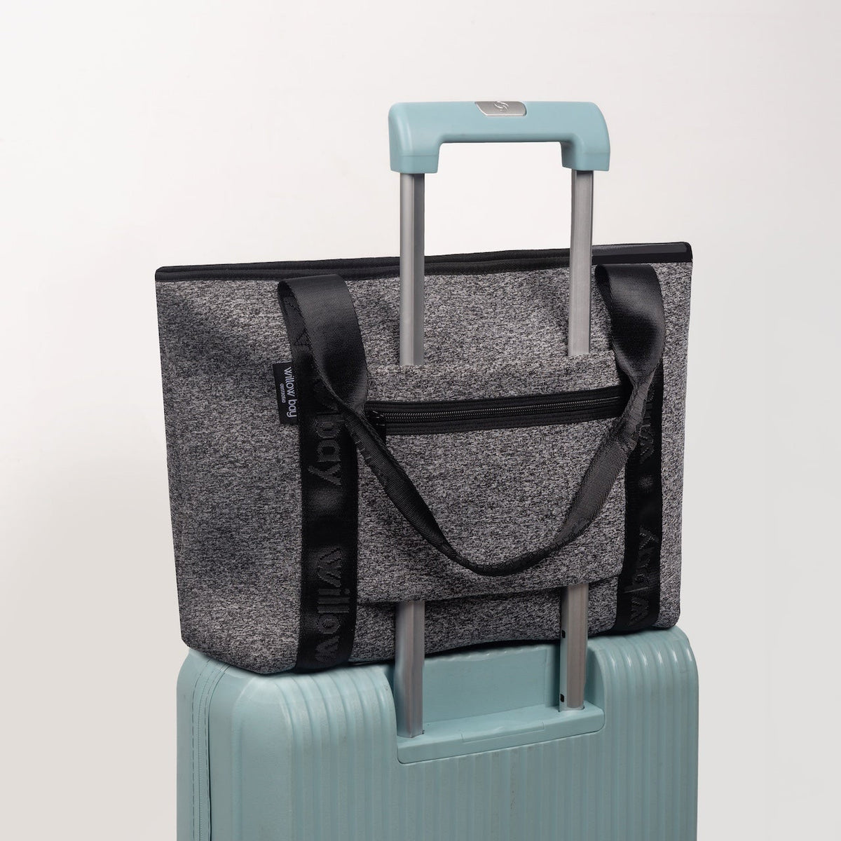 BOUTIQUE TRAVEL Neoprene Tote Bag With Zip (with luggage/trolley sleeve) - DARK MARLE