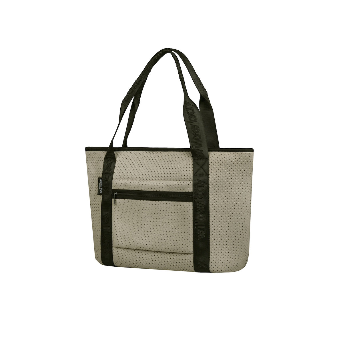 BOUTIQUE TRAVEL Neoprene Tote Bag With Zip (with luggage/trolley sleeve) - NATURAL BEIGE