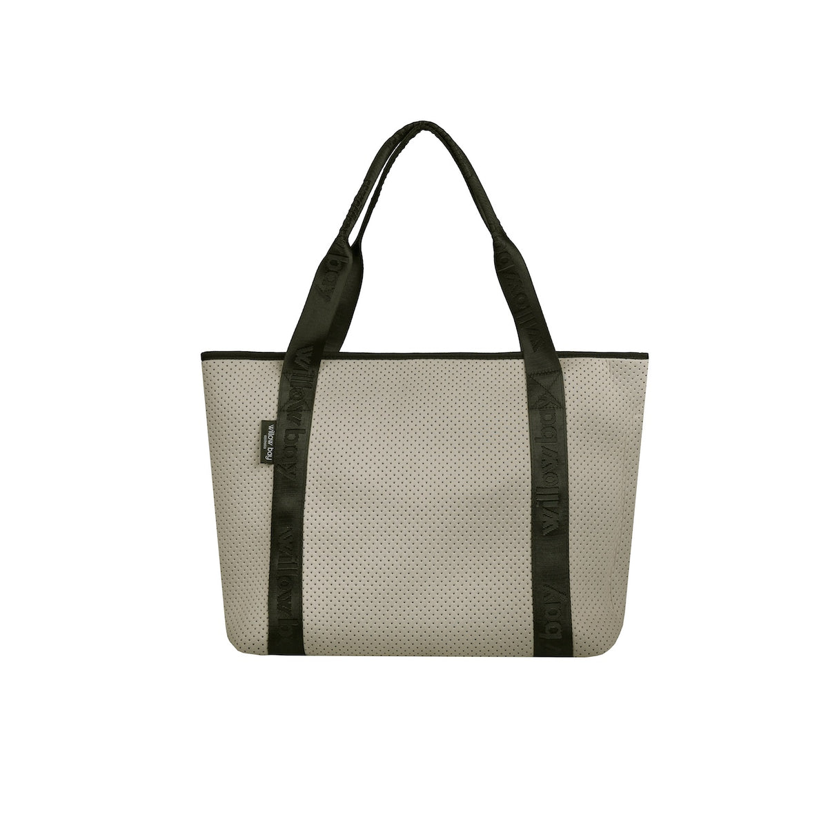 BOUTIQUE TRAVEL Neoprene Tote Bag With Zip (with luggage/trolley sleeve) - NATURAL BEIGE