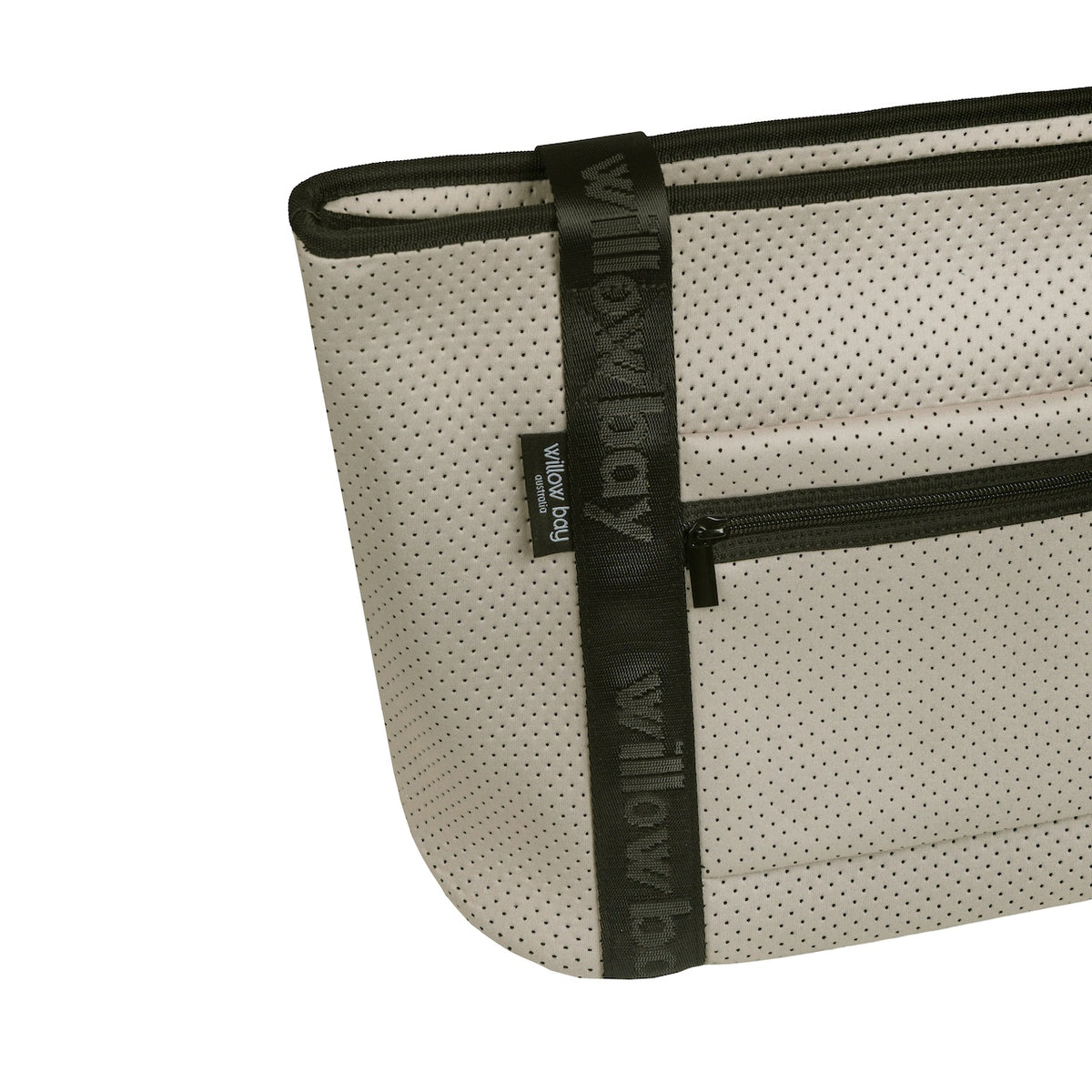 BOUTIQUE TRAVEL Neoprene Tote Bag With Zip (with luggage/trolley sleeve) - NATURAL BEIGE