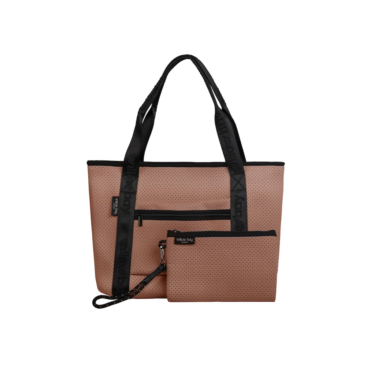 BOUTIQUE TRAVEL Neoprene Tote Bag With Zip (with luggage/trolley sleeve) - TERRACOTTA