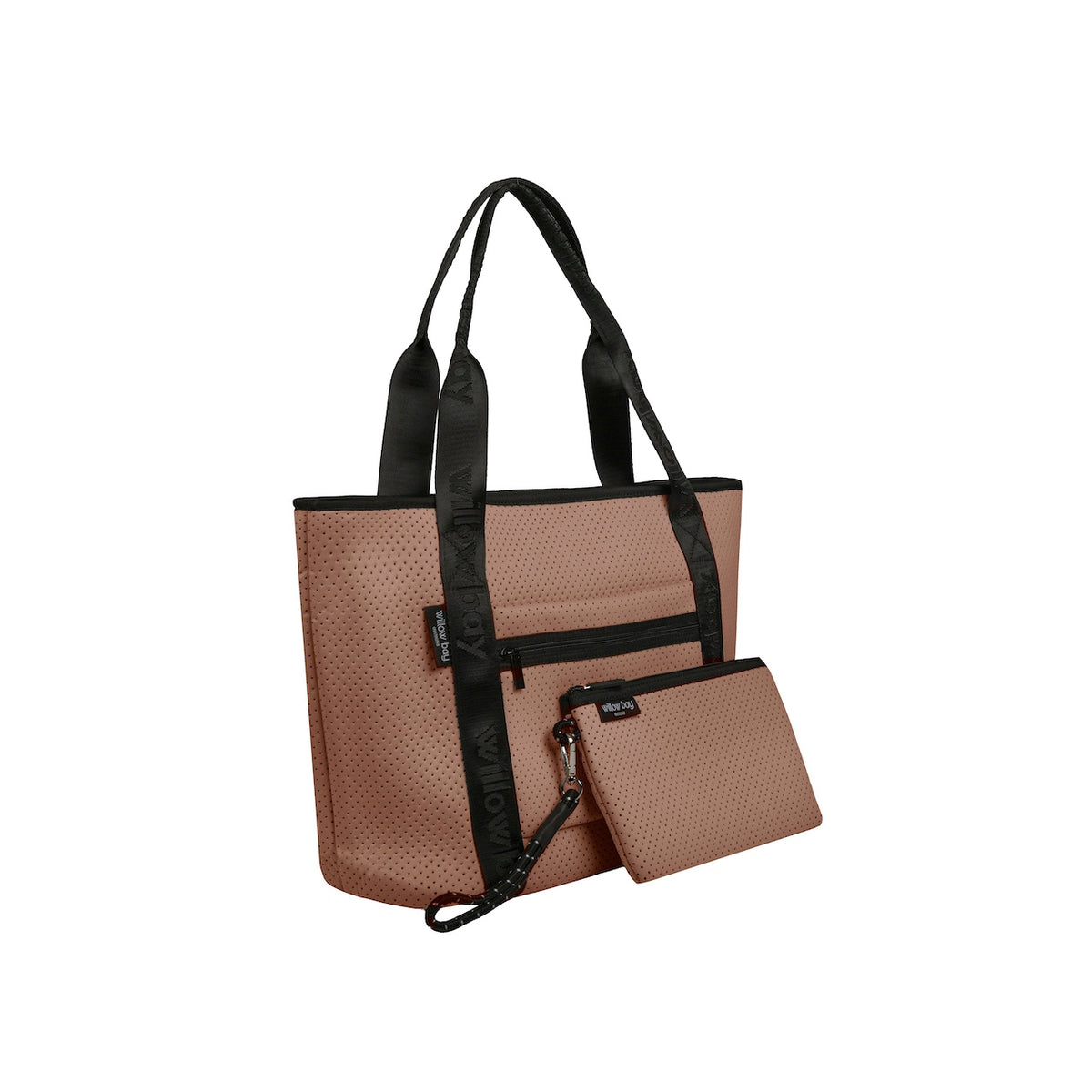 BOUTIQUE TRAVEL Neoprene Tote Bag With Zip (with luggage/trolley sleeve) - TERRACOTTA