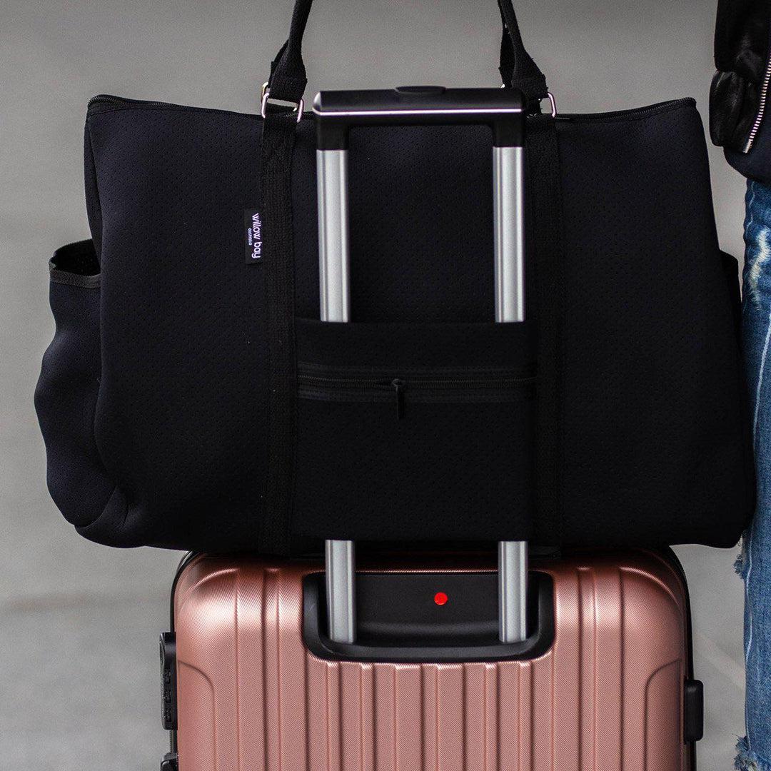CABIN BAG - BLACK-travel bag-washable travel bag-overnight getaway-qantas-airline bag-sports bag-neoprene bag-Willow Bay Australia