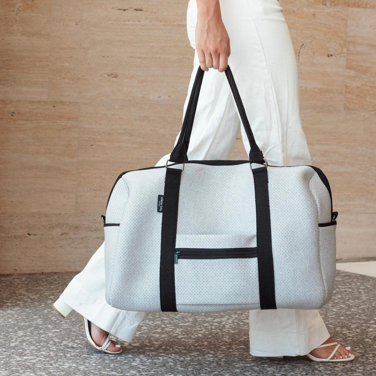 CABIN BAG - LIGHT MARLE-travel bag-washable travel bag-overnight getaway-qantas-airline bag-sports bag-neoprene bag-Willow Bay Australia