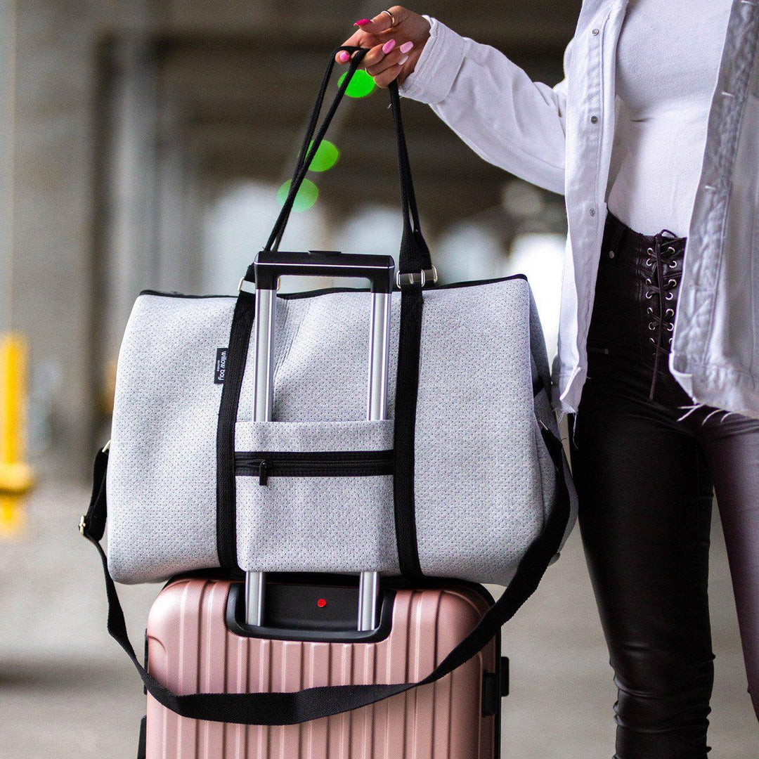 CABIN BAG - LIGHT MARLE-travel bag-washable travel bag-overnight getaway-qantas-airline bag-sports bag-neoprene bag-Willow Bay Australia