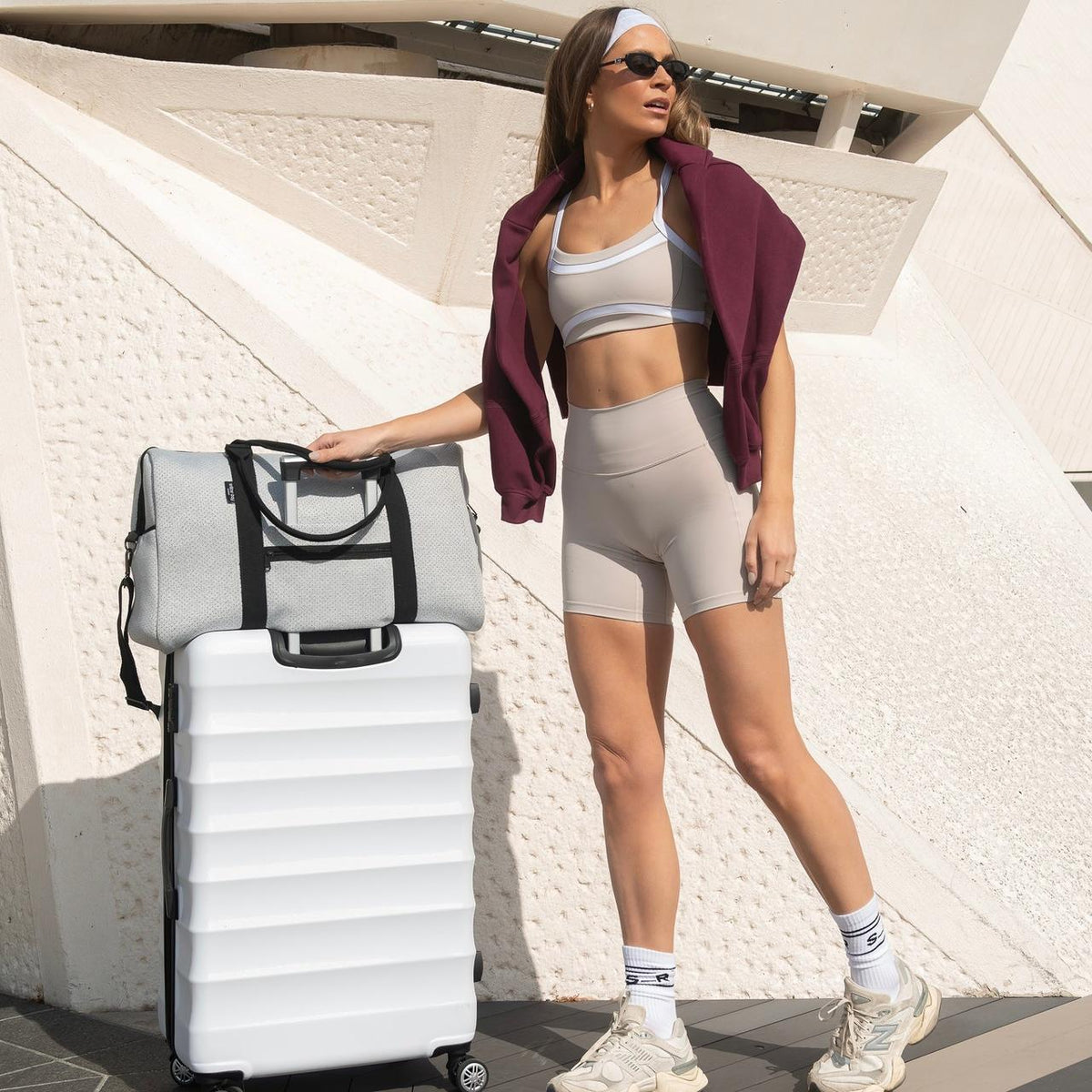 CABIN BAG Neoprene (with Luggage/Trolley Sleeve) - LIGHT MARLE