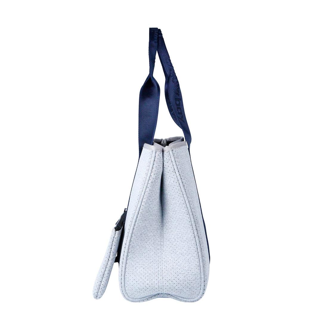 DAYDREAMER BRANDED Neoprene Tote Bag - LIGHT MARLE / NAVY-neoprene bag-shopping bag-handbag-travel bag-washable-vegan bag-Willow Bay Australia
