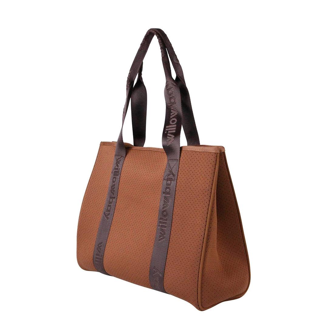 DAYDREAMER BRANDED Neoprene Tote Bag - RUST BROWN-neoprene bag-shopping bag-handbag-travel bag-washable-vegan bag-Willow Bay Australia