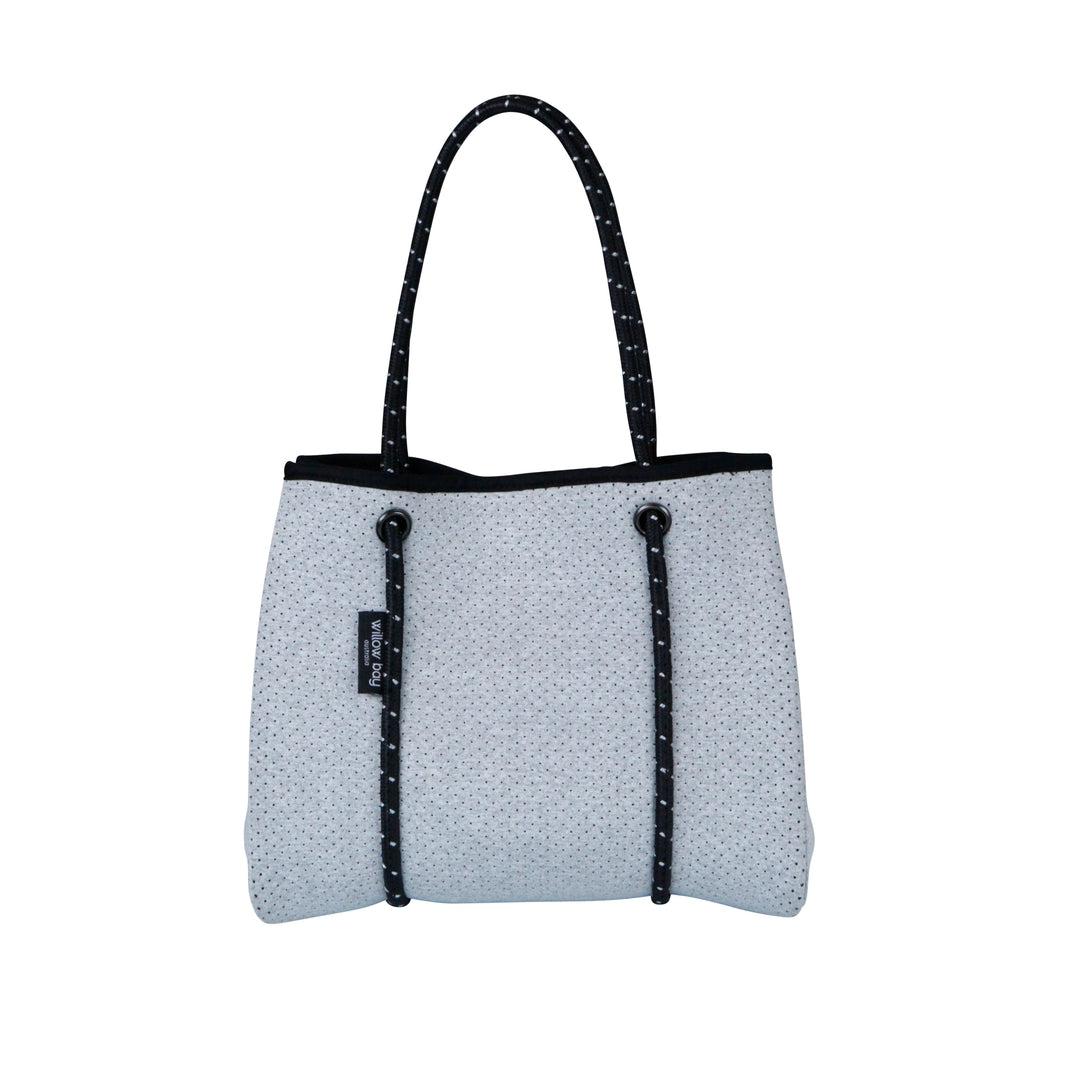 DAYDREAMER MINI Neoprene Tote with Closure - LIGHT MARLE-neoprene bag-shopping bag-handbag-travel bag-washable-vegan bag-Willow Bay Australia