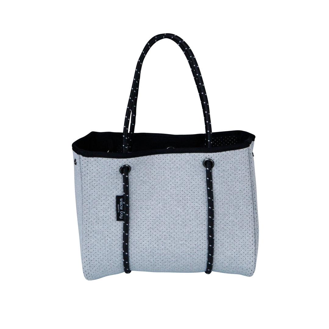 DAYDREAMER MINI Neoprene Tote with Closure - LIGHT MARLE-neoprene bag-shopping bag-handbag-travel bag-washable-vegan bag-Willow Bay Australia
