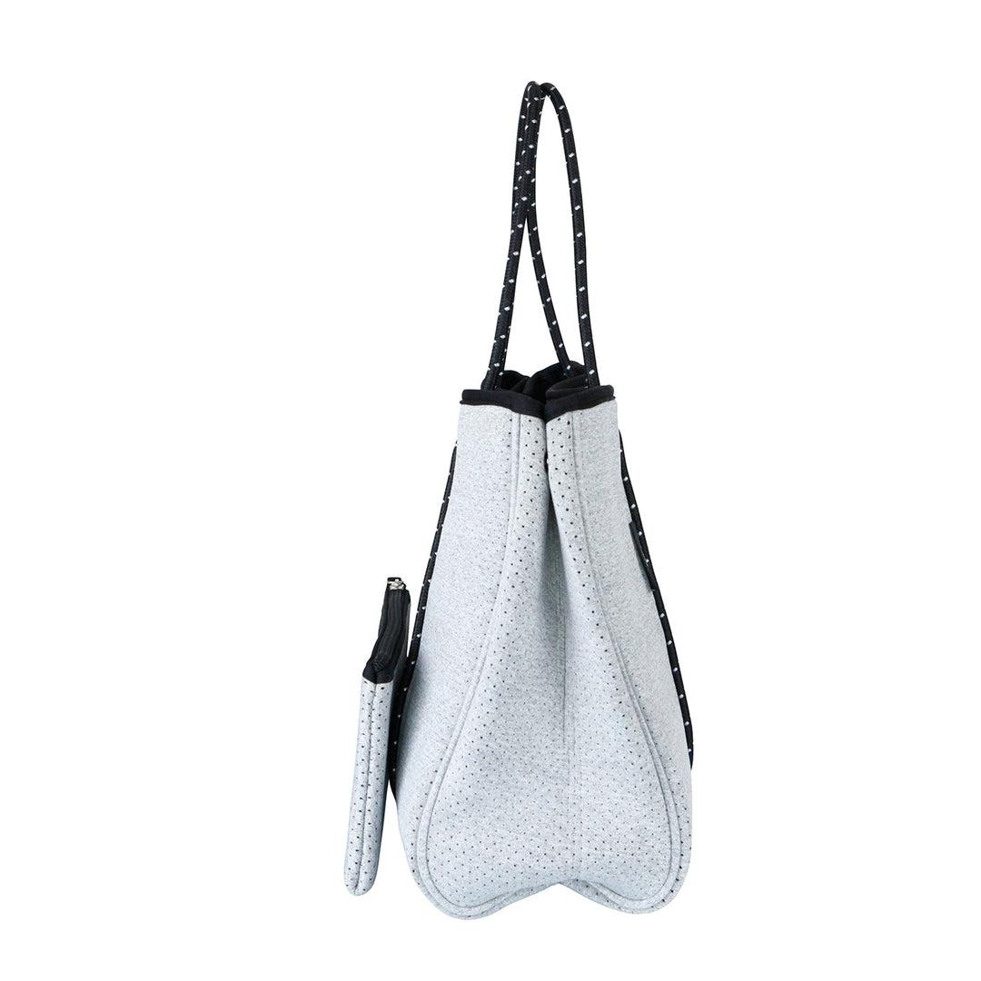 DAYDREAMER Neoprene Tote Bag with Closure - LIGHT MARLE-neoprene bag-shopping bag-handbag-travel bag-washable-vegan bag-Willow Bay Australia