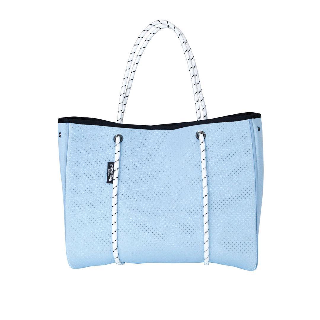 DAYDREAMER Neoprene Tote Bag with Closure - SKY BLUE-neoprene bag-shopping bag-handbag-travel bag-washable-vegan bag-Willow Bay Australia