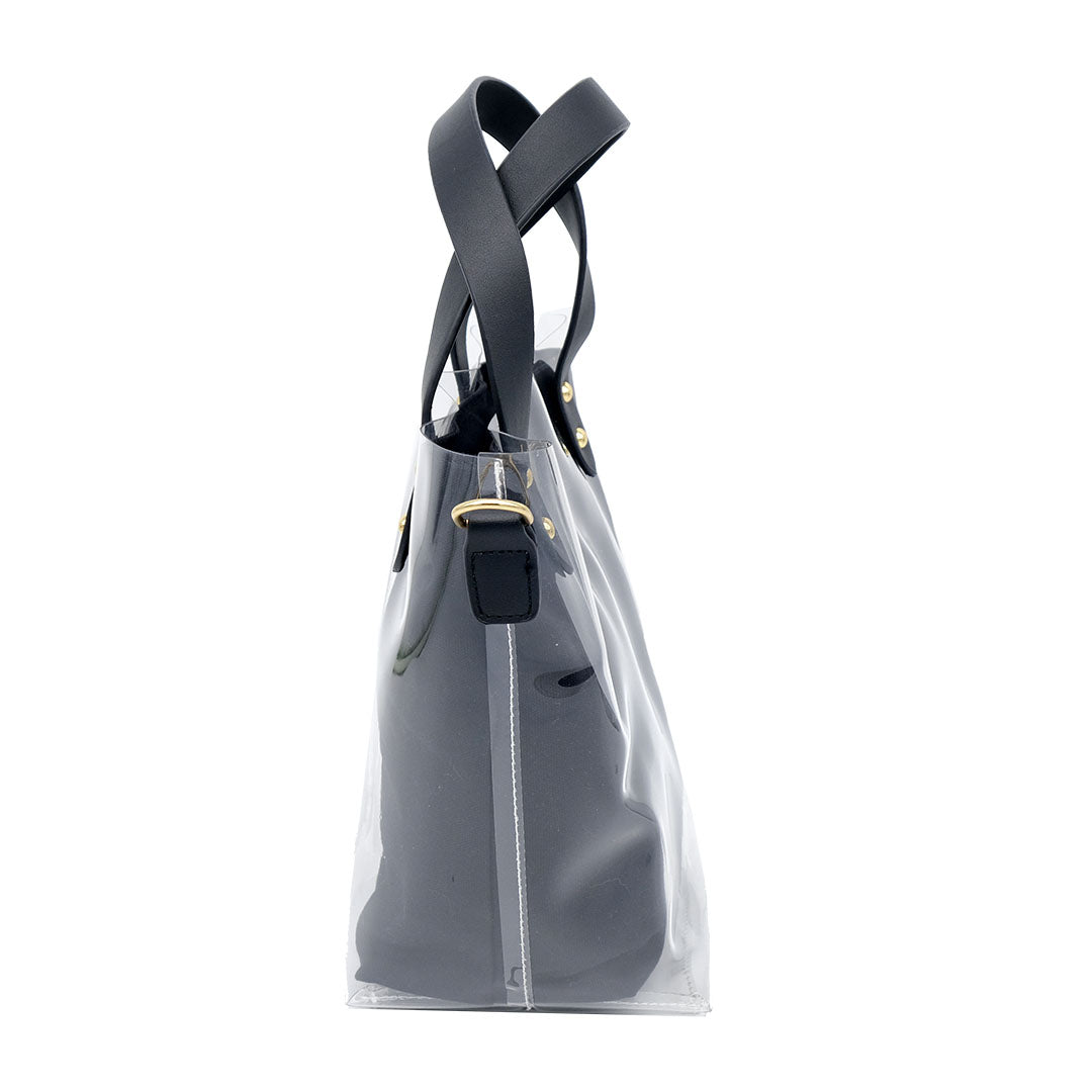 Milan Mini PVC Tote- Black