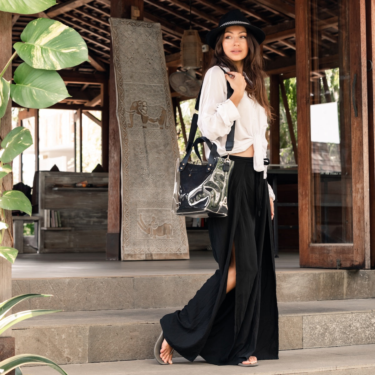 Milan Mini PVC Tote- Black