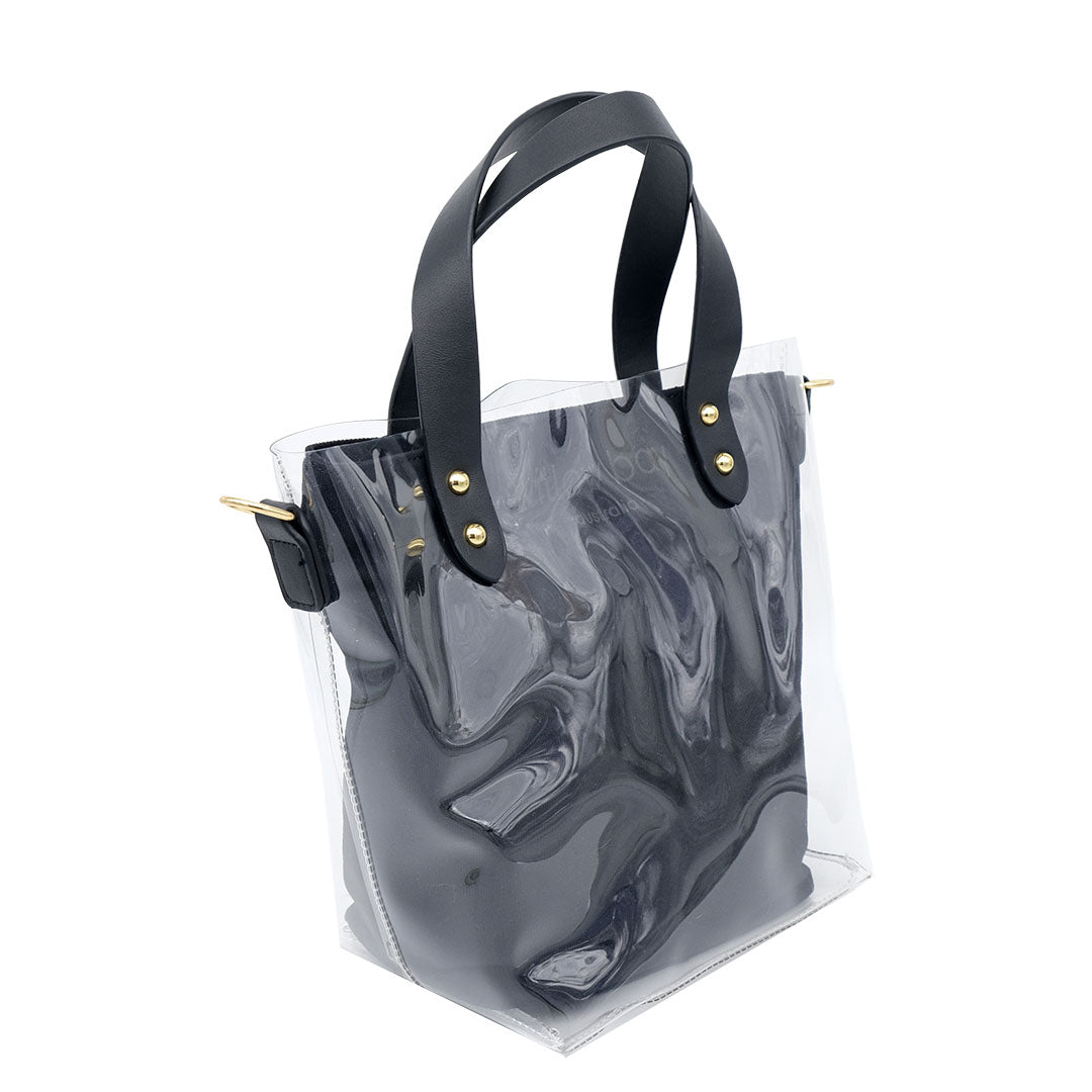 Milan Mini PVC Tote- Black