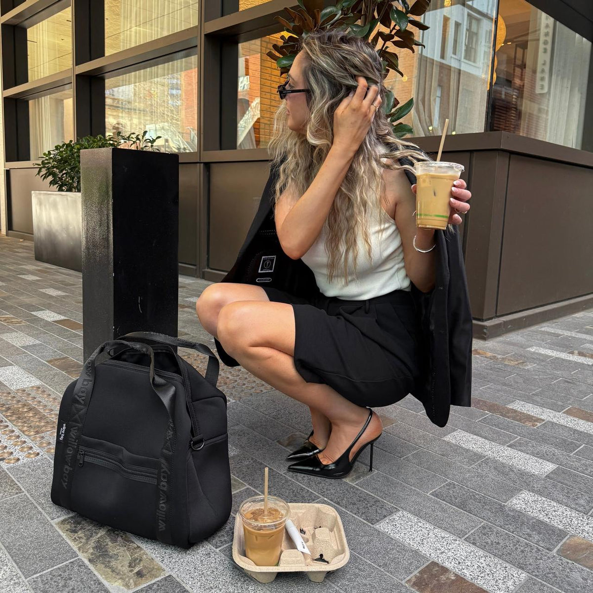 VOGUE TRAVEL DUFFEL Bag (with luggage/trolley sleeve) - Black