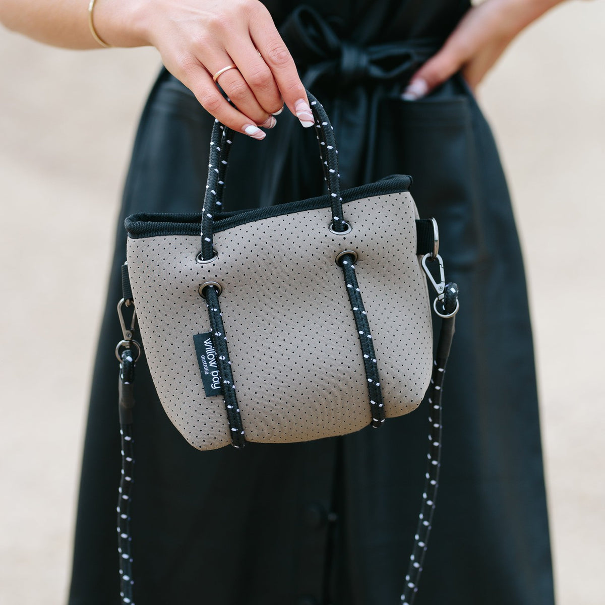 BOUTIQUE TINY Neoprene Tote Bag With Zip - SAGE-Zip Tote-Willow Bay Australia