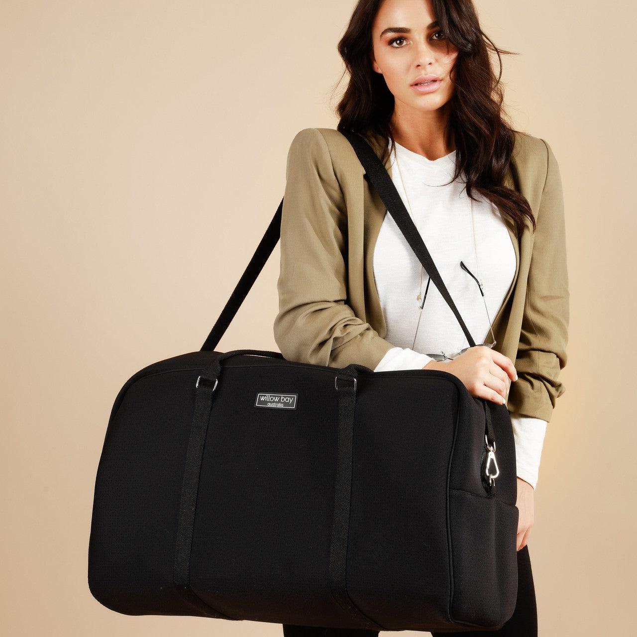 WEEKENDER Neoprene Bag - BLACK – Willow Bay Australia