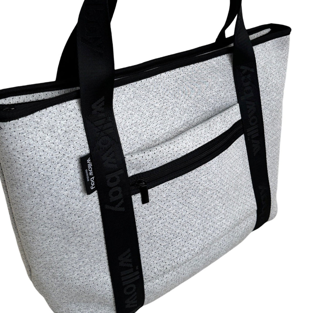 BOUTIQUE TRAVEL Neoprene Tote Bag With Zip (with luggage/trolley sleeve) - LIGHT MARLE-Zip Tote-Willow Bay Australia