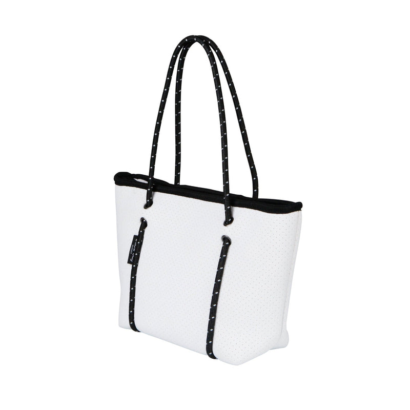 BOUTIQUE MINI Neoprene Tote Bag With Zip - WHITE