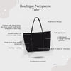BOUTIQUE Neoprene Tote Bag With Zip - BLACK