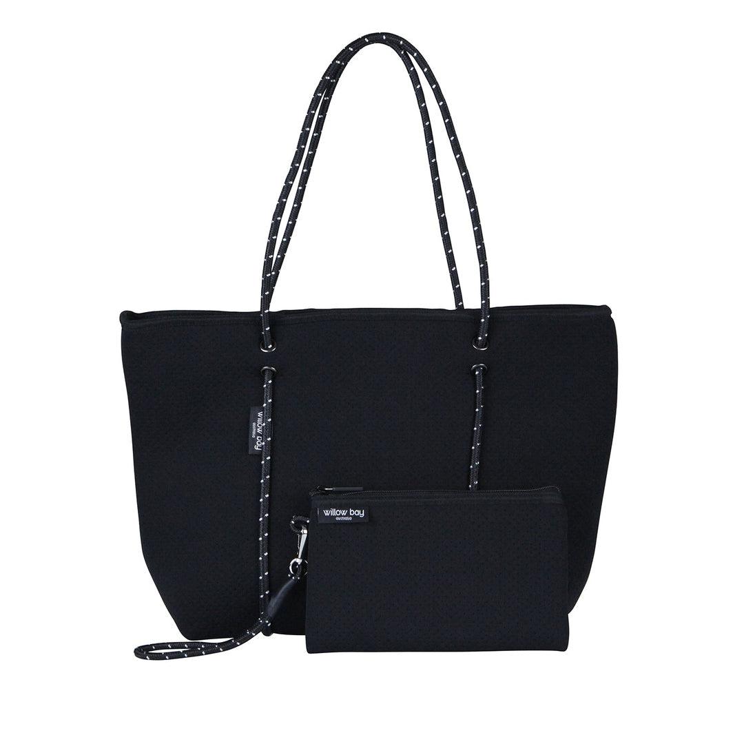 BOUTIQUE Neoprene Tote Bag With Zip BLACK Willow Bay – Willow