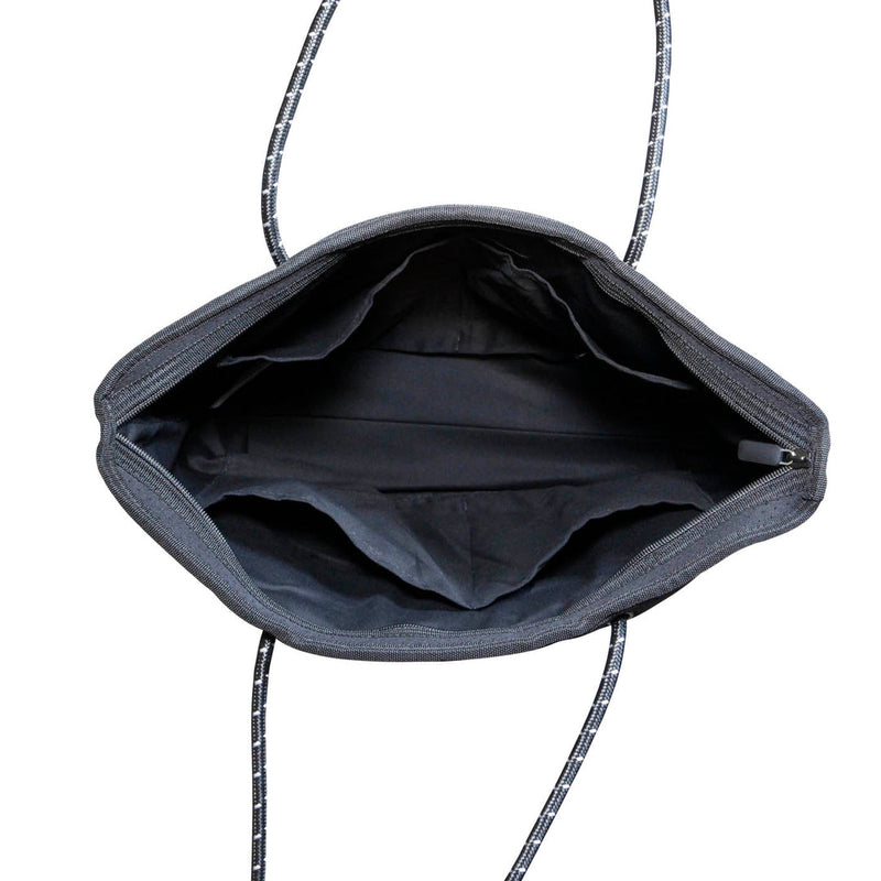 Notiq Beige Black Zip Tote Handbag