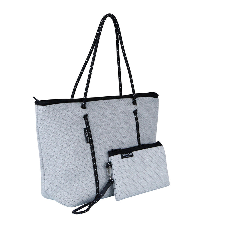 BOUTIQUE MINI Neoprene Tote Bag With Zip - WHITE – Willow Bay