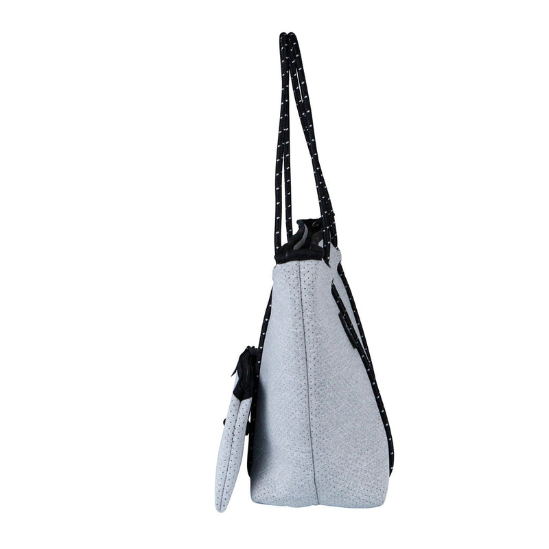 BOUTIQUE Neoprene Tote Bag With Zip - LIGHT MARLE