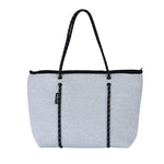 BOUTIQUE Neoprene Tote Bag With Zip - LIGHT MARLE