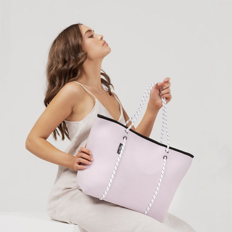 BOUTIQUE Neoprene Tote Bag With Zip - SOFT LILAC-Willow Bay Australia