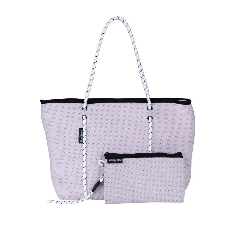 BOUTIQUE Neoprene Tote Bag With Zip - SOFT LILAC