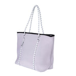 BOUTIQUE Neoprene Tote Bag With Zip - SOFT LILAC