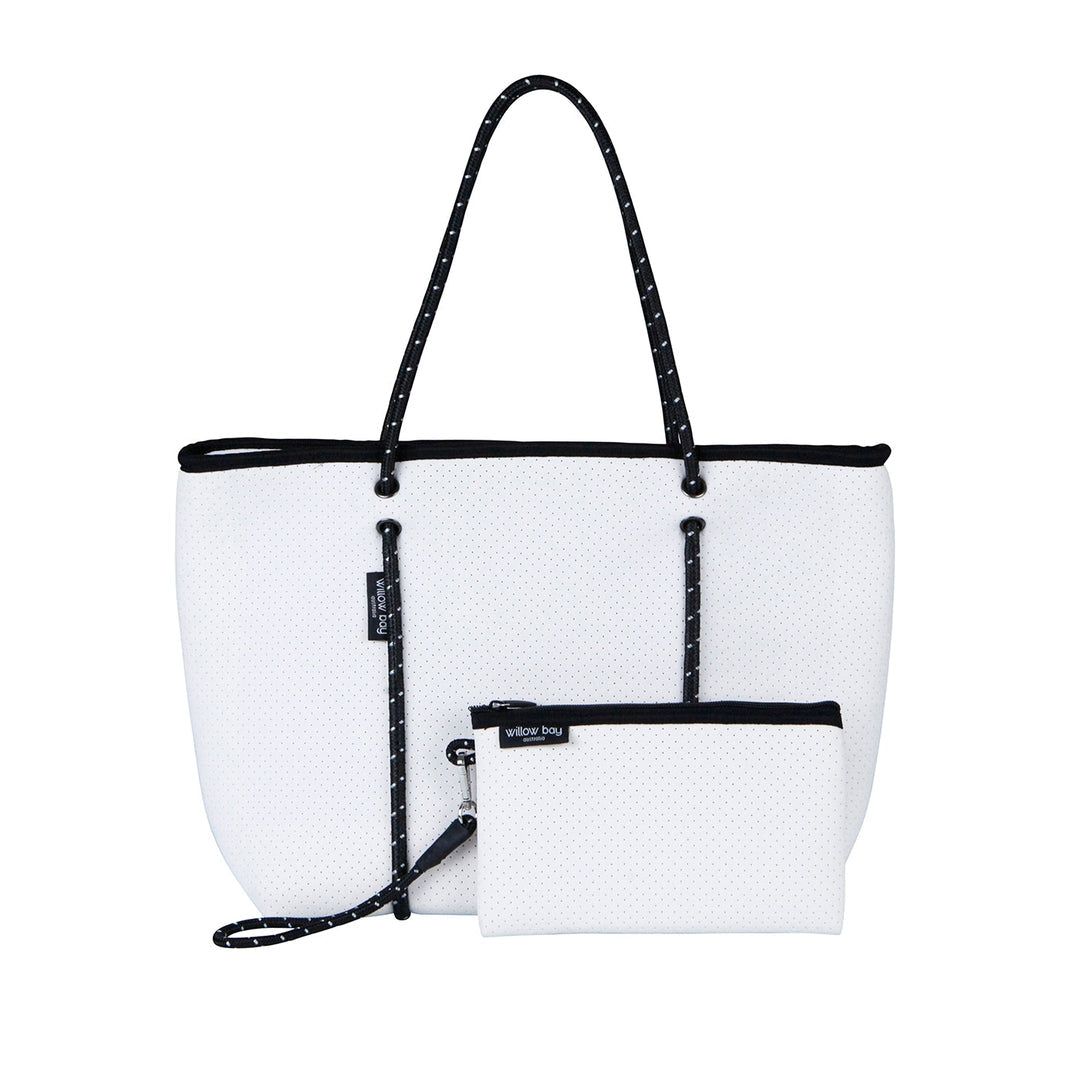 BOUTIQUE Neoprene Tote Bag With Zip - BLACK - Willow Bay – Willow Bay  Australia