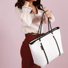 BOUTIQUE Neoprene Tote Bag With Zip - WHITE