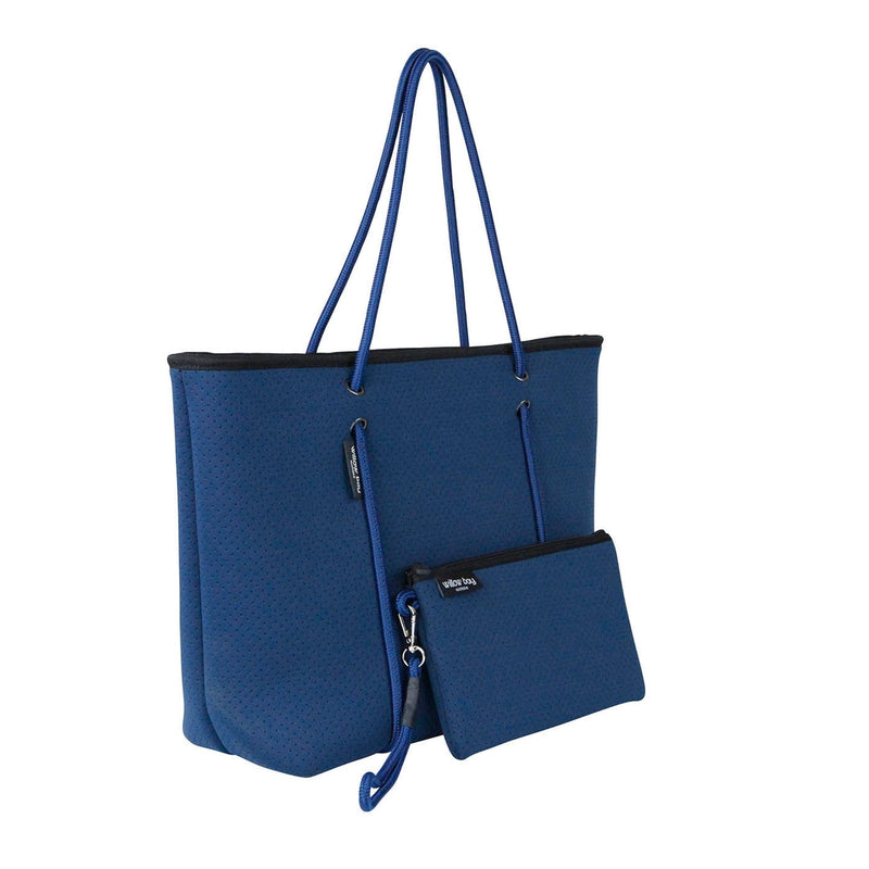 BOUTIQUE SIGNATURE Neoprene Tote Bag With Zip - Navy