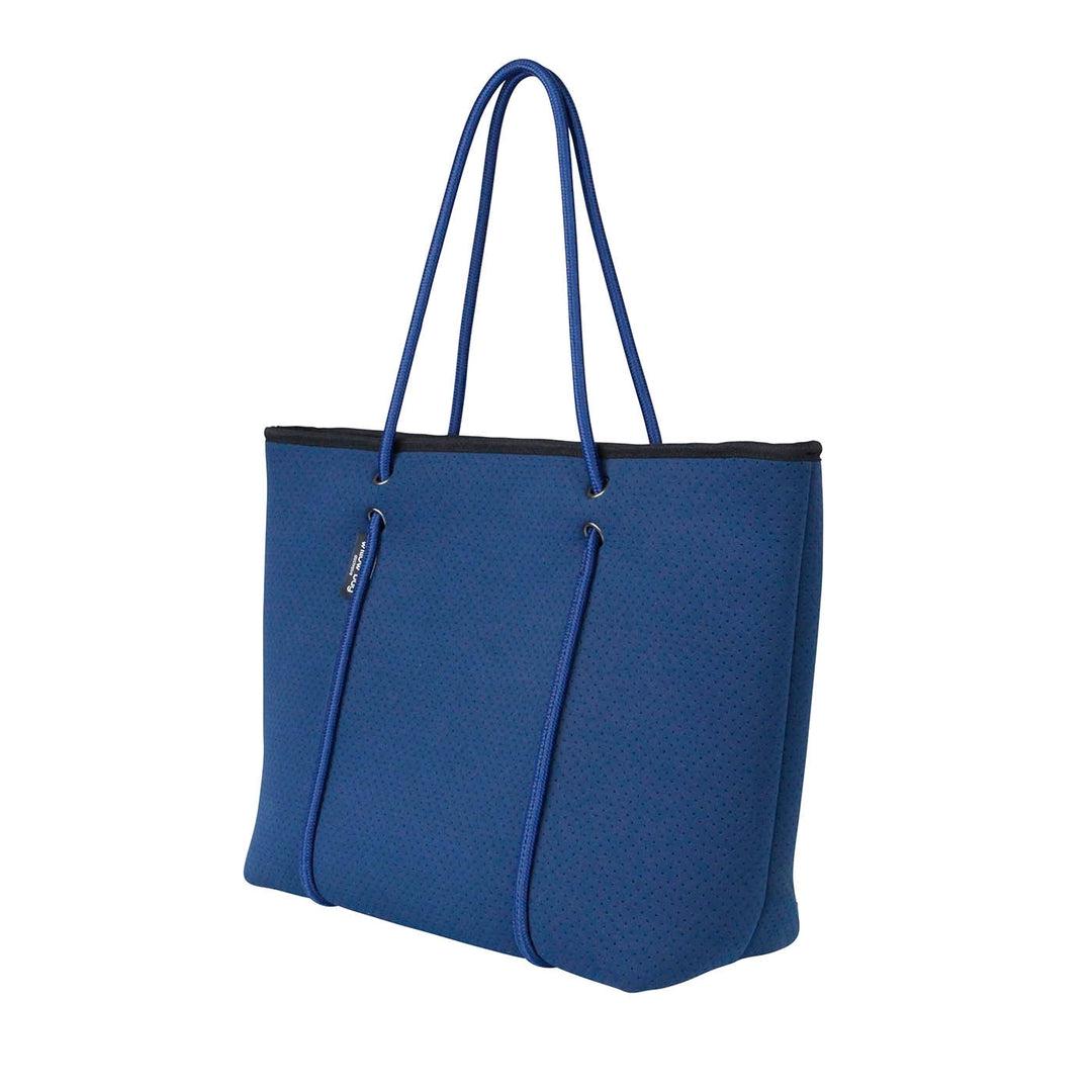 BOUTIQUE SIGNATURE Neoprene Tote Bag With Zip - Navy-BOUTIQUE Signature Neoprene Tote Bag With Zip - NAVY - Willow Bay -Offering gorgeous chic style & functionality, our navy Boutique Signature Neoprene Tote bags are ideal for everyday use. Free shipping for AU & NZ. Shop Now!-neoprene bag-shopping bag-handbag-travel bag-washable-vegan bag-Willow Bay Australia